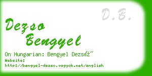 dezso bengyel business card